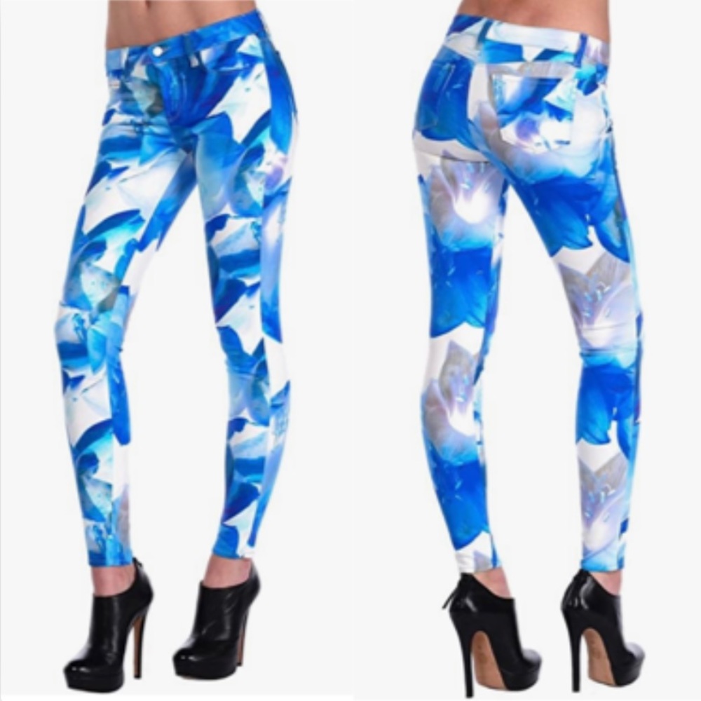 EUC J Brand Blue Orchid Skinny Jeans Size 24